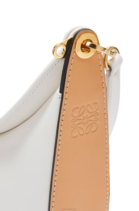 Loewe Small Luna bag in satin calfskin 688V449 Women Soft White/Natural