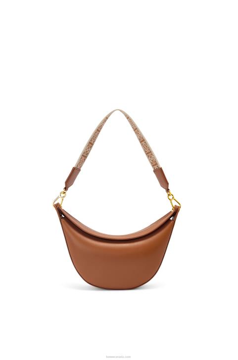 Loewe Small Luna bag in satin calfskin and jacquard 688V452 Women Pecan
