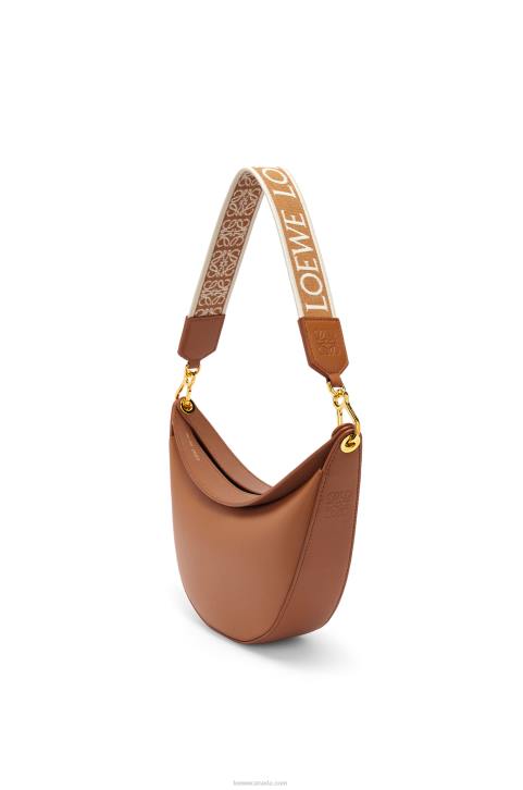 Loewe Small Luna bag in satin calfskin and jacquard 688V452 Women Pecan