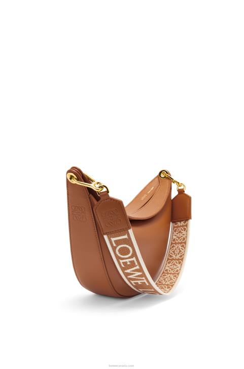 Loewe Small Luna bag in satin calfskin and jacquard 688V452 Women Pecan