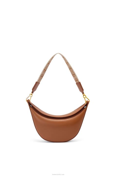 Loewe Small Luna bag in satin calfskin and jacquard 688V452 Women Pecan