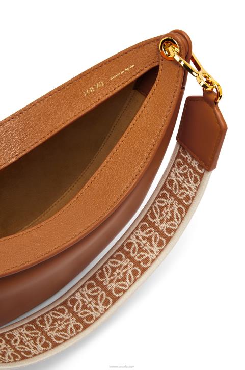 Loewe Small Luna bag in satin calfskin and jacquard 688V452 Women Pecan