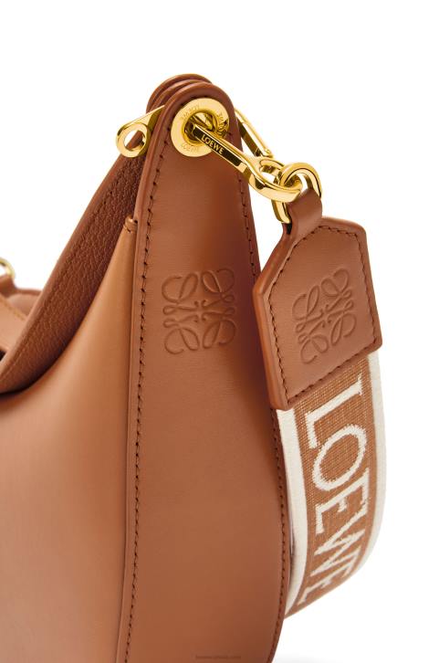 Loewe Small Luna bag in satin calfskin and jacquard 688V452 Women Pecan