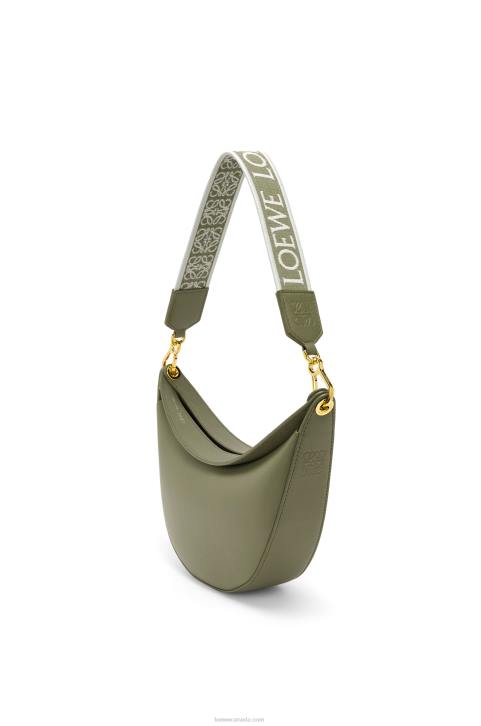 Loewe Small Luna bag in satin calfskin and jacquard 688V474 Women Avocado Green