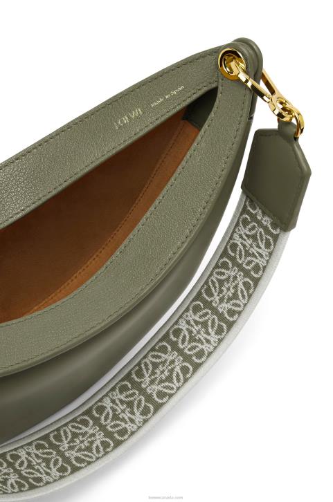 Loewe Small Luna bag in satin calfskin and jacquard 688V474 Women Avocado Green