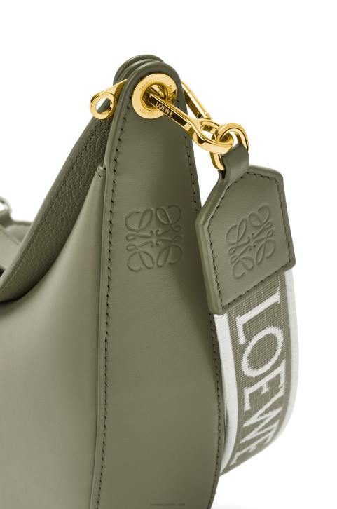 Loewe Small Luna bag in satin calfskin and jacquard 688V474 Women Avocado Green