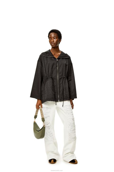 Loewe Small Luna bag in satin calfskin and jacquard 688V474 Women Avocado Green