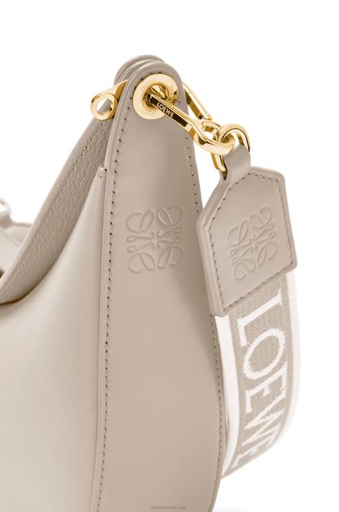 Loewe Small Luna bag in satin calfskin and jacquard 688V475 Women Light Oat
