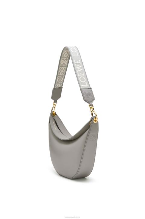 Loewe Small Luna bag in satin calfskin and jacquard 688V476 Women Pearl Grey
