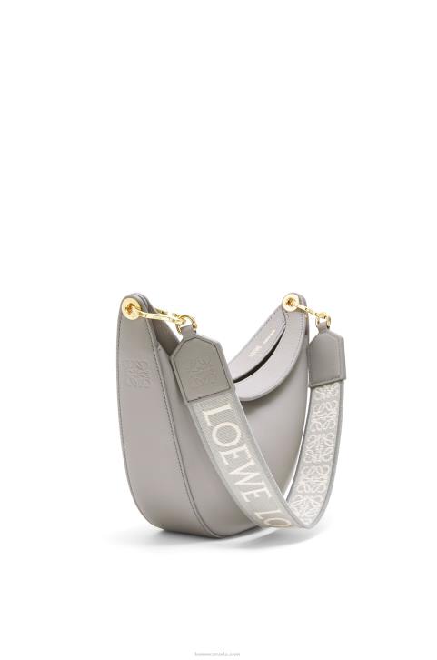 Loewe Small Luna bag in satin calfskin and jacquard 688V476 Women Pearl Grey