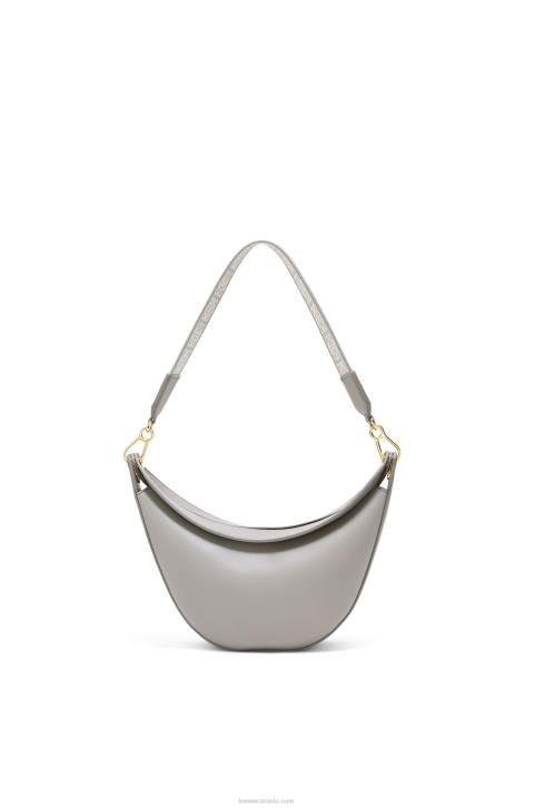 Loewe Small Luna bag in satin calfskin and jacquard 688V476 Women Pearl Grey