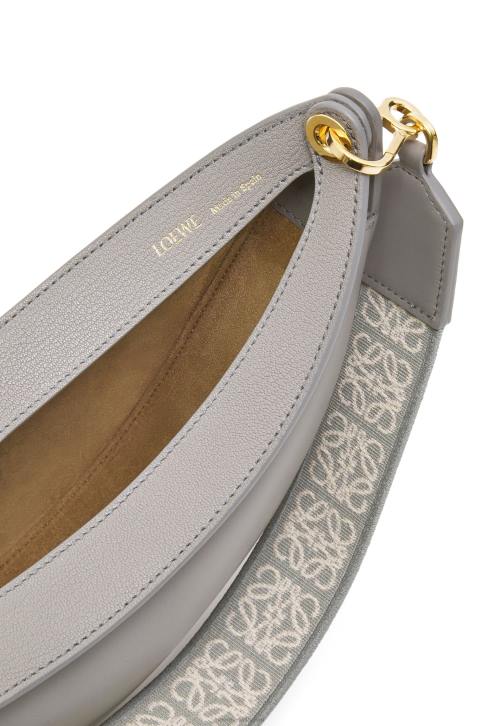 Loewe Small Luna bag in satin calfskin and jacquard 688V476 Women Pearl Grey