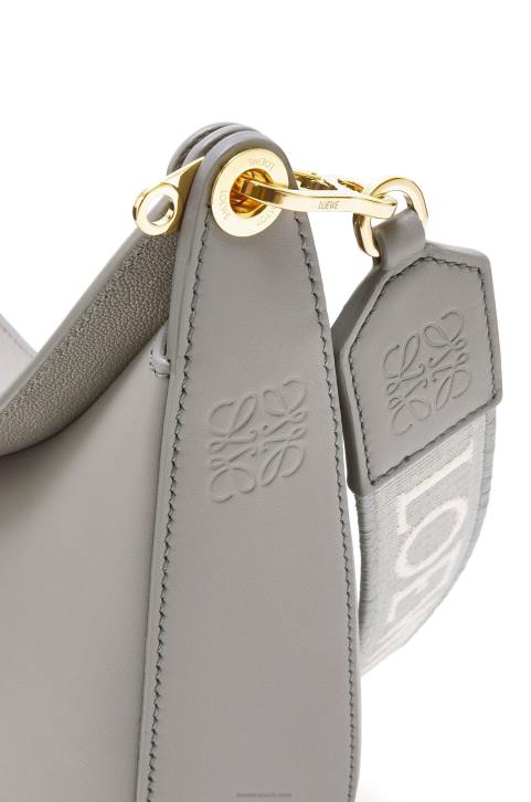Loewe Small Luna bag in satin calfskin and jacquard 688V476 Women Pearl Grey