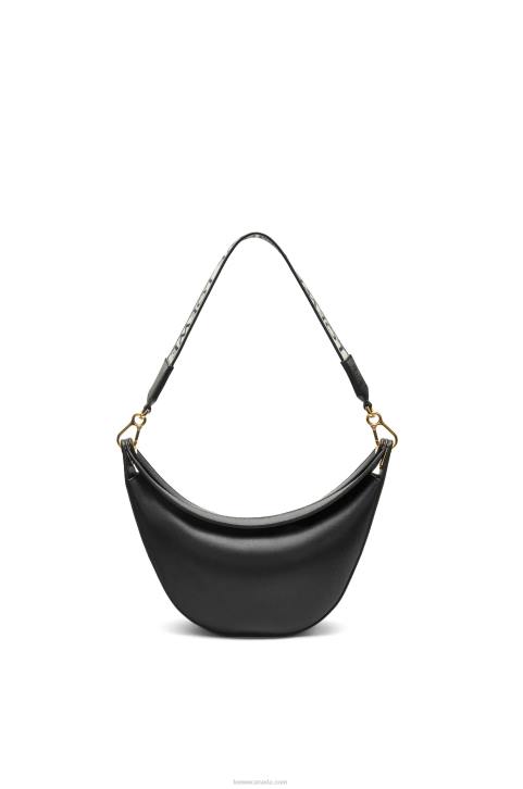 Loewe Small Luna bag in satin calfskin and jacquard 688V484 Women Black