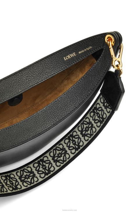 Loewe Small Luna bag in satin calfskin and jacquard 688V484 Women Black