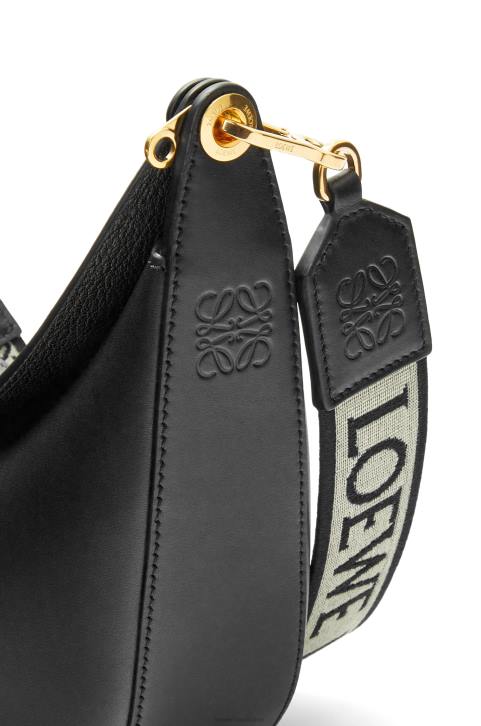 Loewe Small Luna bag in satin calfskin and jacquard 688V484 Women Black