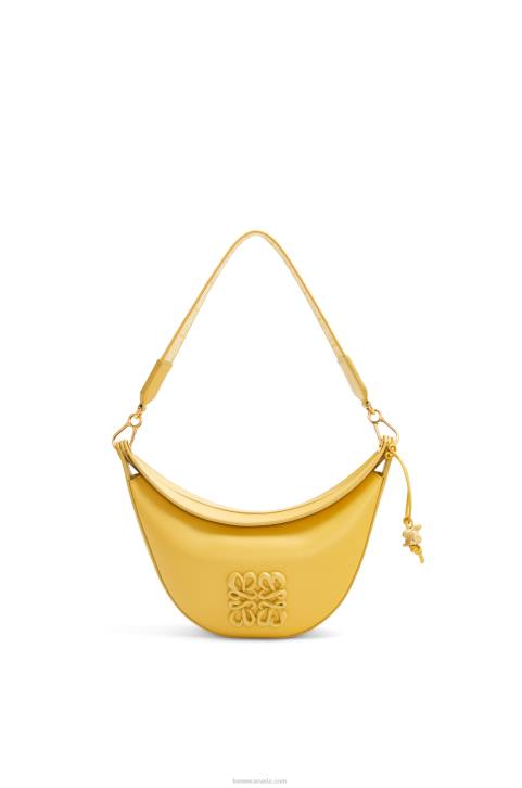Loewe Small Luna in satin calfskin 688V454 Women Pale Yellow Glaze