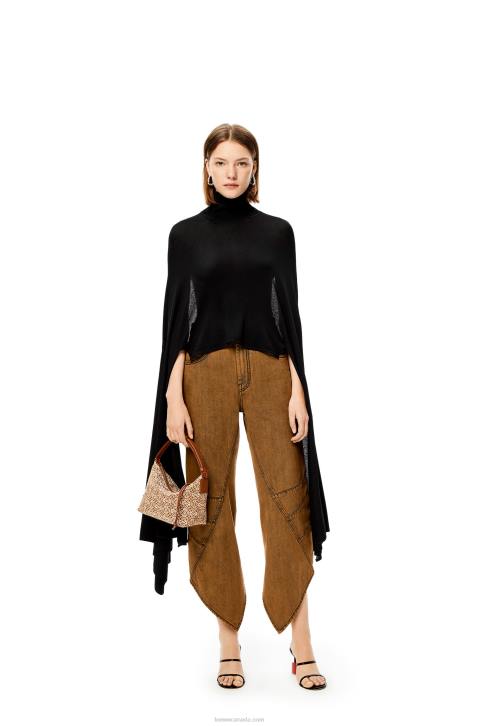 Loewe Small Cubi bag in Anagram jacquard and calfskin 688V504 Women Tan/Pecan