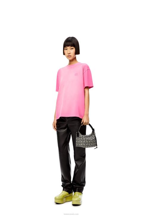 Loewe Small Cubi bag in Anagram jacquard and calfskin 688V518 Women Navy/Black