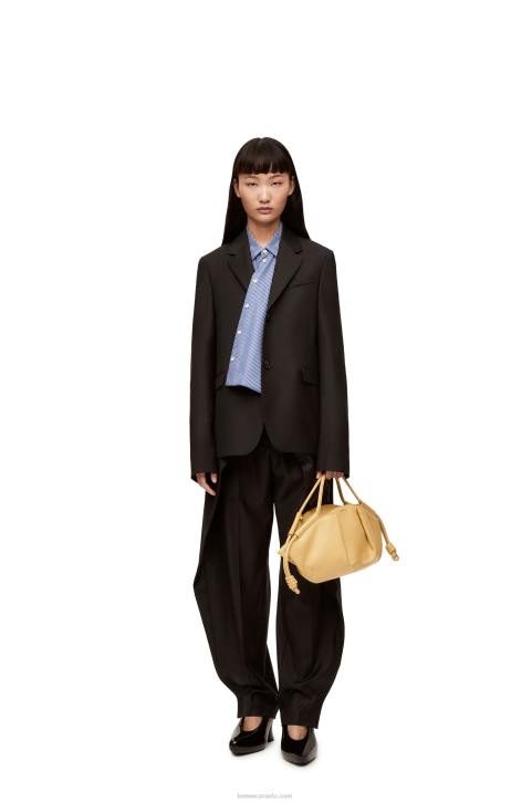 Loewe Paseo bag in shiny nappa calfskin 688V352 Women Dark Butter