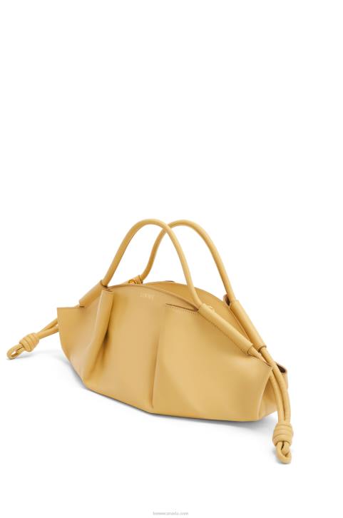 Loewe Paseo bag in shiny nappa calfskin 688V352 Women Dark Butter