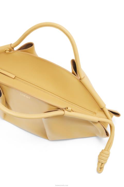 Loewe Paseo bag in shiny nappa calfskin 688V352 Women Dark Butter