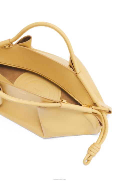 Loewe Paseo bag in shiny nappa calfskin 688V352 Women Dark Butter