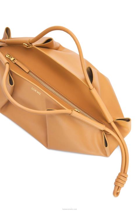 Loewe Paseo bag in shiny nappa calfskin 688V417 Women Warm Desert