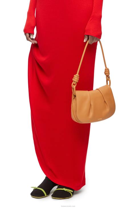 Loewe Paseo satchel in shiny nappa calfskin 688V334 Women Warm Desert