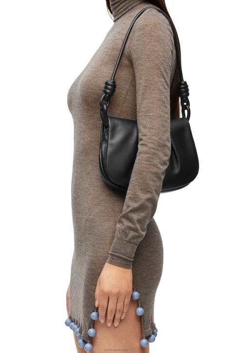 Loewe Paseo satchel in shiny nappa calfskin 688V337 Women Black