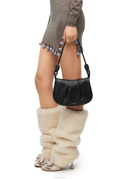 Loewe Paseo satchel in shiny nappa calfskin 688V337 Women Black