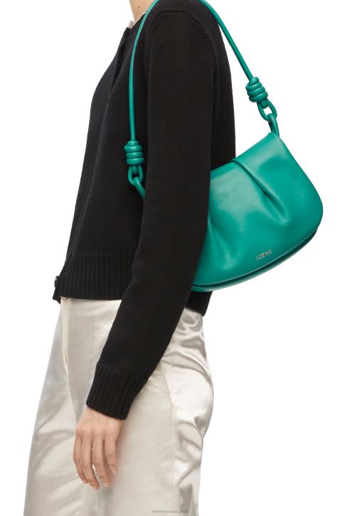 Loewe Paseo satchel in shiny nappa calfskin 688V338 Women Emerald Green