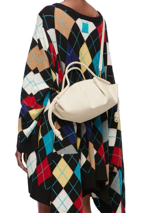 Loewe Small Paseo bag in shiny nappa calfskin 688V345 Women Angora