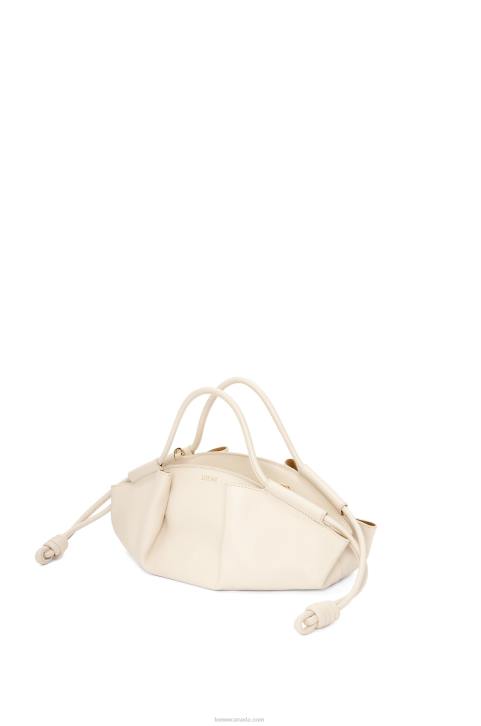 Loewe Small Paseo bag in shiny nappa calfskin 688V345 Women Angora