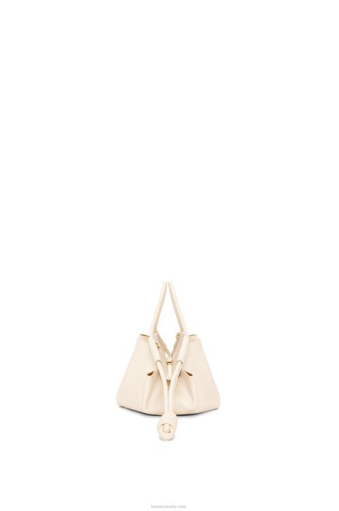 Loewe Small Paseo bag in shiny nappa calfskin 688V345 Women Angora