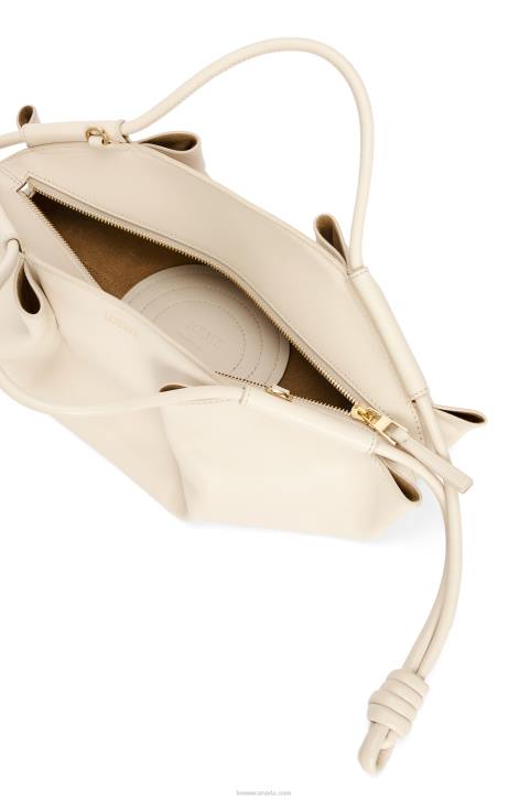 Loewe Small Paseo bag in shiny nappa calfskin 688V345 Women Angora