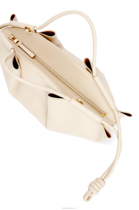 Loewe Small Paseo bag in shiny nappa calfskin 688V345 Women Angora