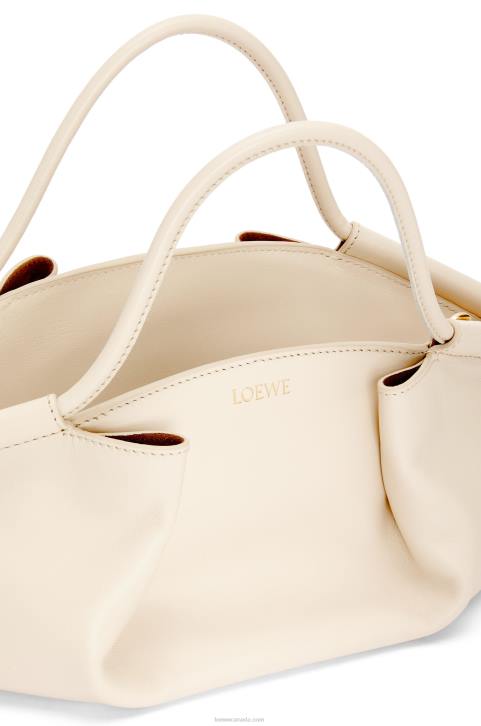 Loewe Small Paseo bag in shiny nappa calfskin 688V345 Women Angora