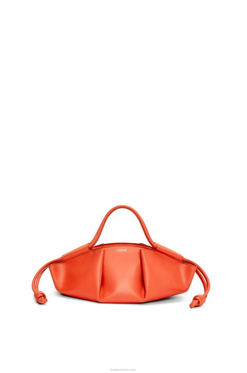 Loewe Small Paseo bag in shiny nappa calfskin 688V349 Women Sunrise Orange