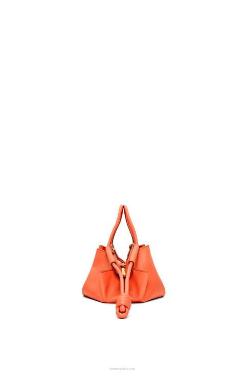 Loewe Small Paseo bag in shiny nappa calfskin 688V349 Women Sunrise Orange