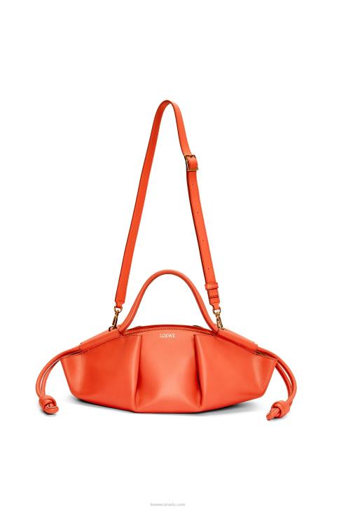 Loewe Small Paseo bag in shiny nappa calfskin 688V349 Women Sunrise Orange