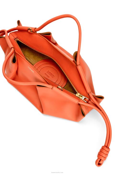 Loewe Small Paseo bag in shiny nappa calfskin 688V349 Women Sunrise Orange