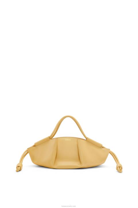 Loewe Small Paseo bag in shiny nappa calfskin 688V351 Women Dark Butter