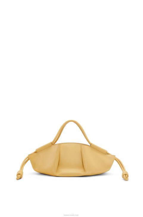 Loewe Small Paseo bag in shiny nappa calfskin 688V351 Women Dark Butter
