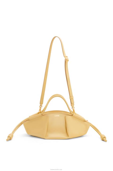 Loewe Small Paseo bag in shiny nappa calfskin 688V351 Women Dark Butter