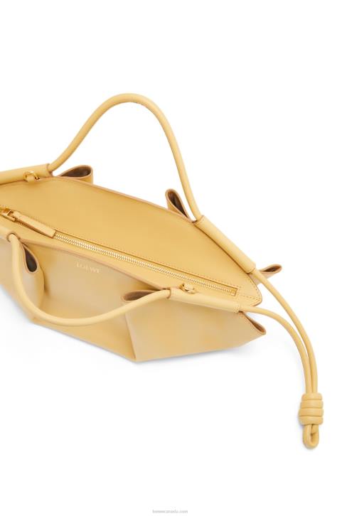 Loewe Small Paseo bag in shiny nappa calfskin 688V351 Women Dark Butter