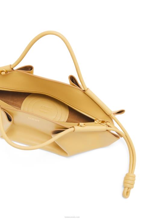 Loewe Small Paseo bag in shiny nappa calfskin 688V351 Women Dark Butter