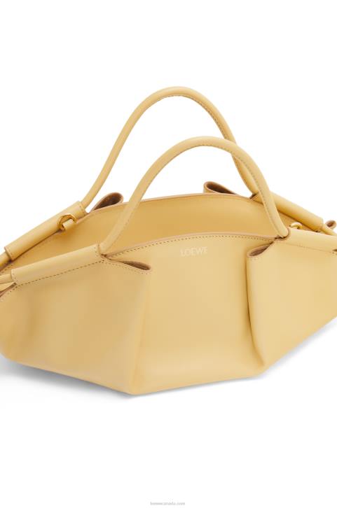 Loewe Small Paseo bag in shiny nappa calfskin 688V351 Women Dark Butter