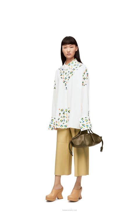 Loewe Small Paseo bag in shiny nappa calfskin 688V353 Women Dark Khaki Green