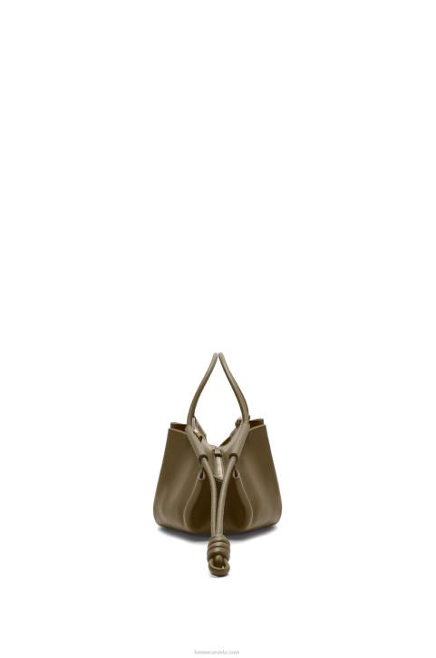 Loewe Small Paseo bag in shiny nappa calfskin 688V353 Women Dark Khaki Green